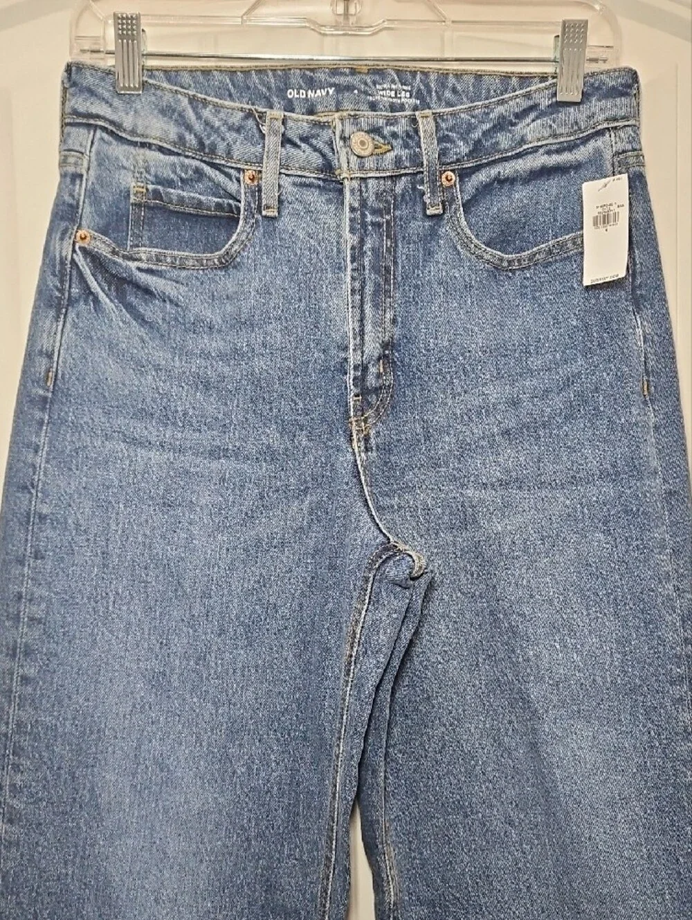 Old Navy Extra High Rise Wide Leg Denim Jean Size 4 New Womens